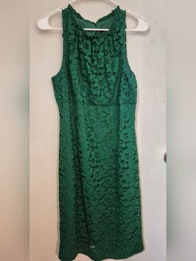 Trina Turk Cate Emerald Green Lace Midi Dress Sz.8 NWT